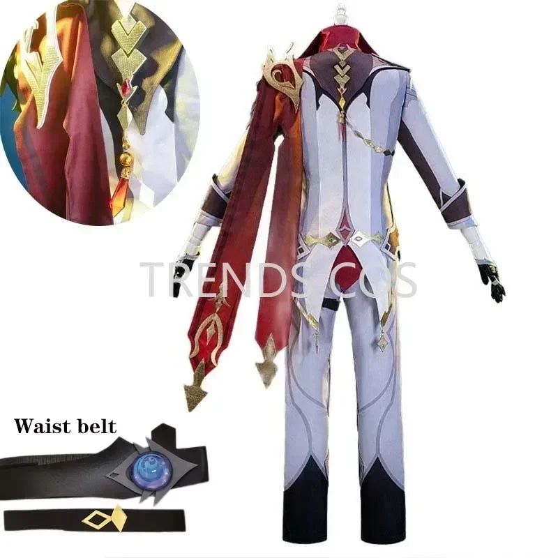 Tartaglia fantasia cosplay para crianças, conjunto completo peruca e brincos, roupas de Halloween, Comic Con, tamanho grande