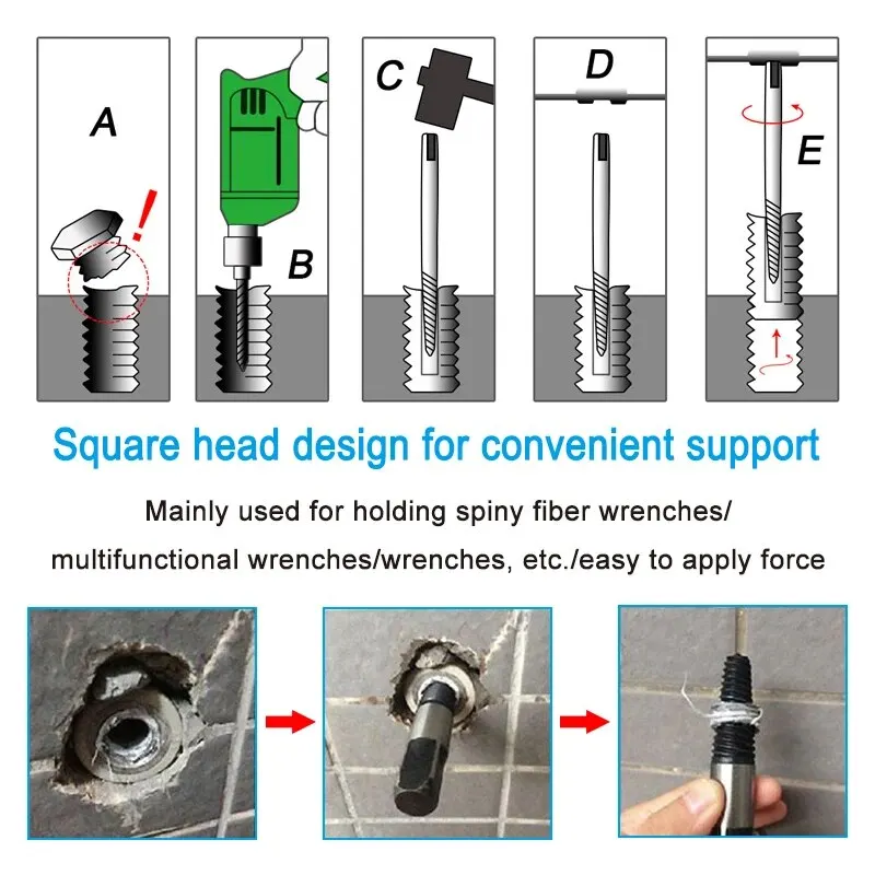 5pc Broken Wire Extractor 6pc Fine Tooth Broken Head Screw Removal Faucet Removal Tool Accessory Set