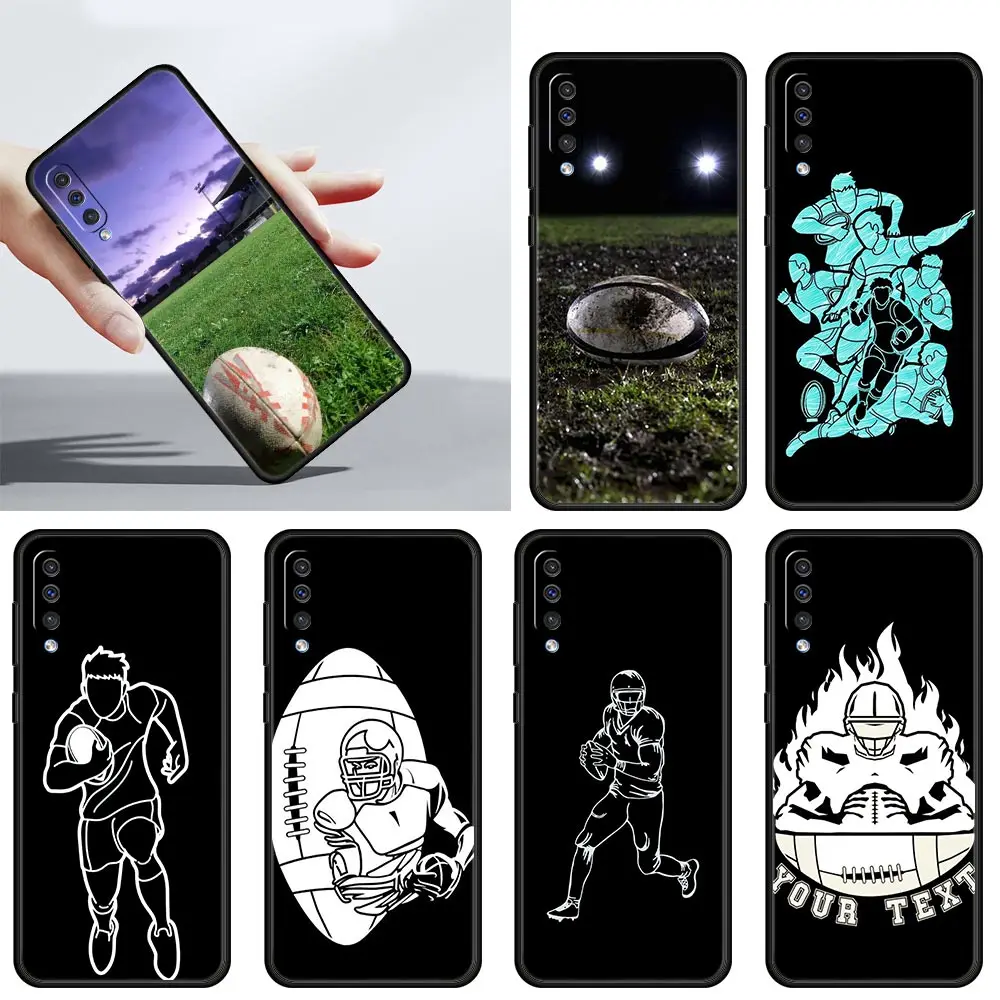 Rugby Ball Phone Case For Samsung A24 A12 A16 A14 A32 A50 A70 A20E A20S A10S A22 A30 A40 A34 A54 A42 A52 5G A02S A04s A06 Cover