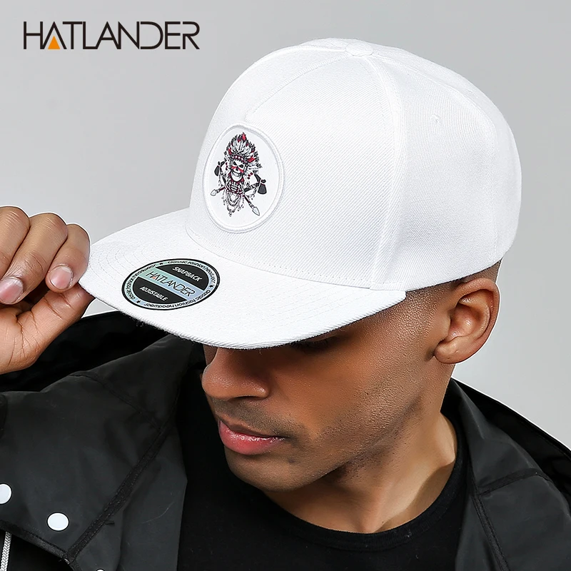 [HATLANDER]5 panel white baseball caps men women sports hats bone gorras Chief original snapback hip hop cap hat for boys girls