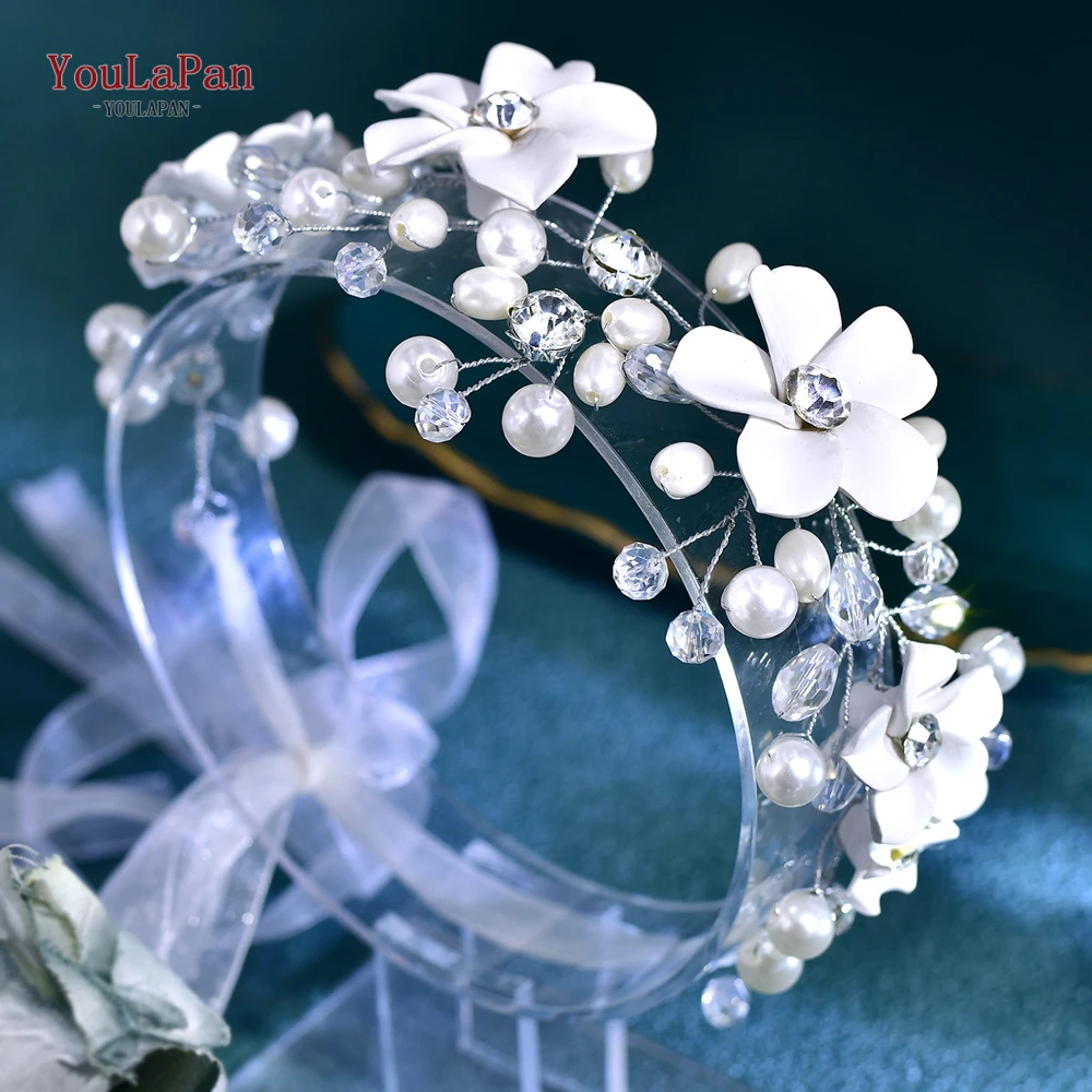 

YouLaPan Flower Crystal Hair Band Bride Wedding Headband Fashion Hair Accessories Women Banquet Party Handmade Headdress HP814