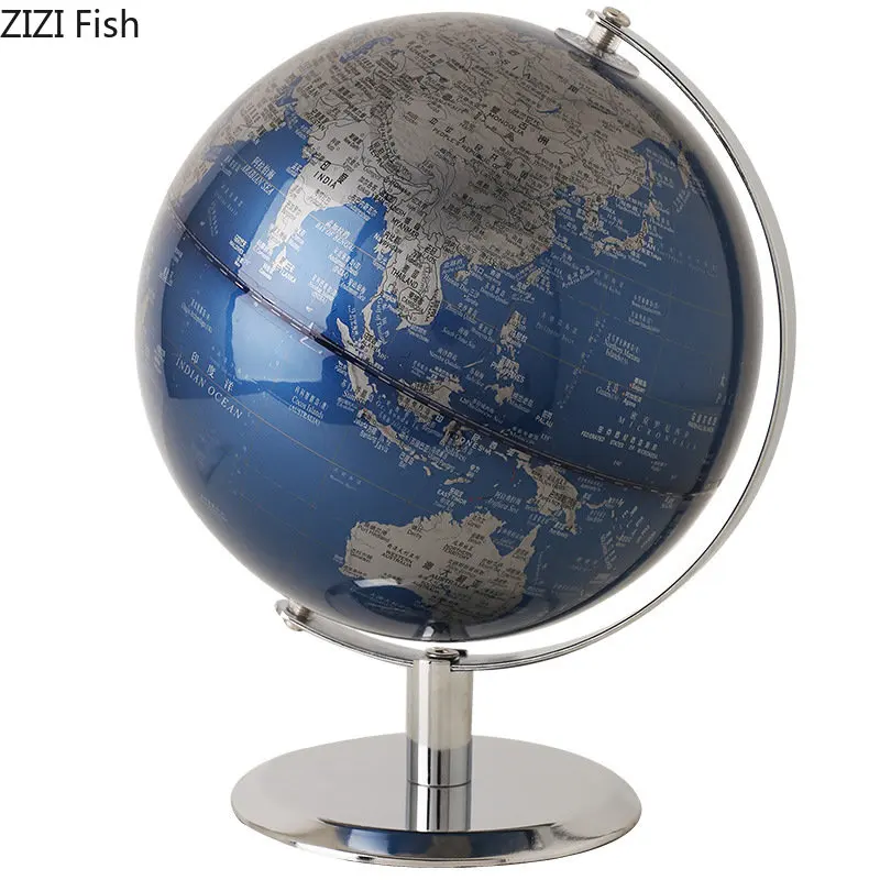 Rotating Earth Globe Ornaments Teaching Tools World Map Geography Globe TV Cabinet Desk Decoration Crafts Modern Home Decor