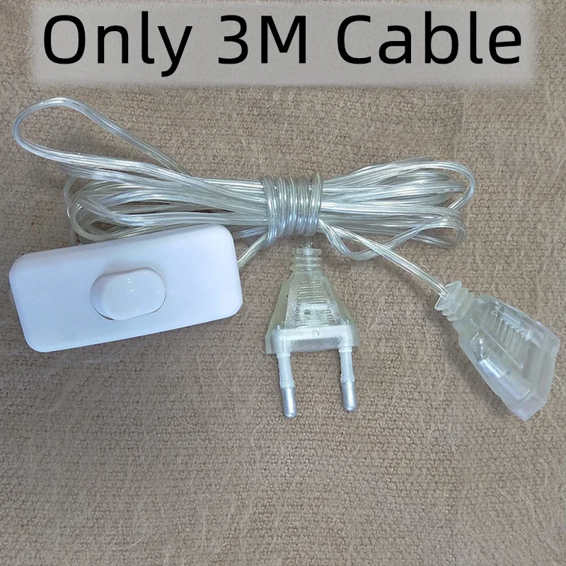 Only 3m Extension Cable 220V EU Plug  For Christmas lights