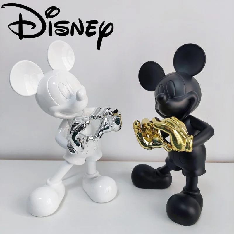 

Hot Sale 29cm Disney Mickey Mouse Figure Toy Resin Model Cute Mickey Movable Doll Home Furnishing Halloween Gift Decoration