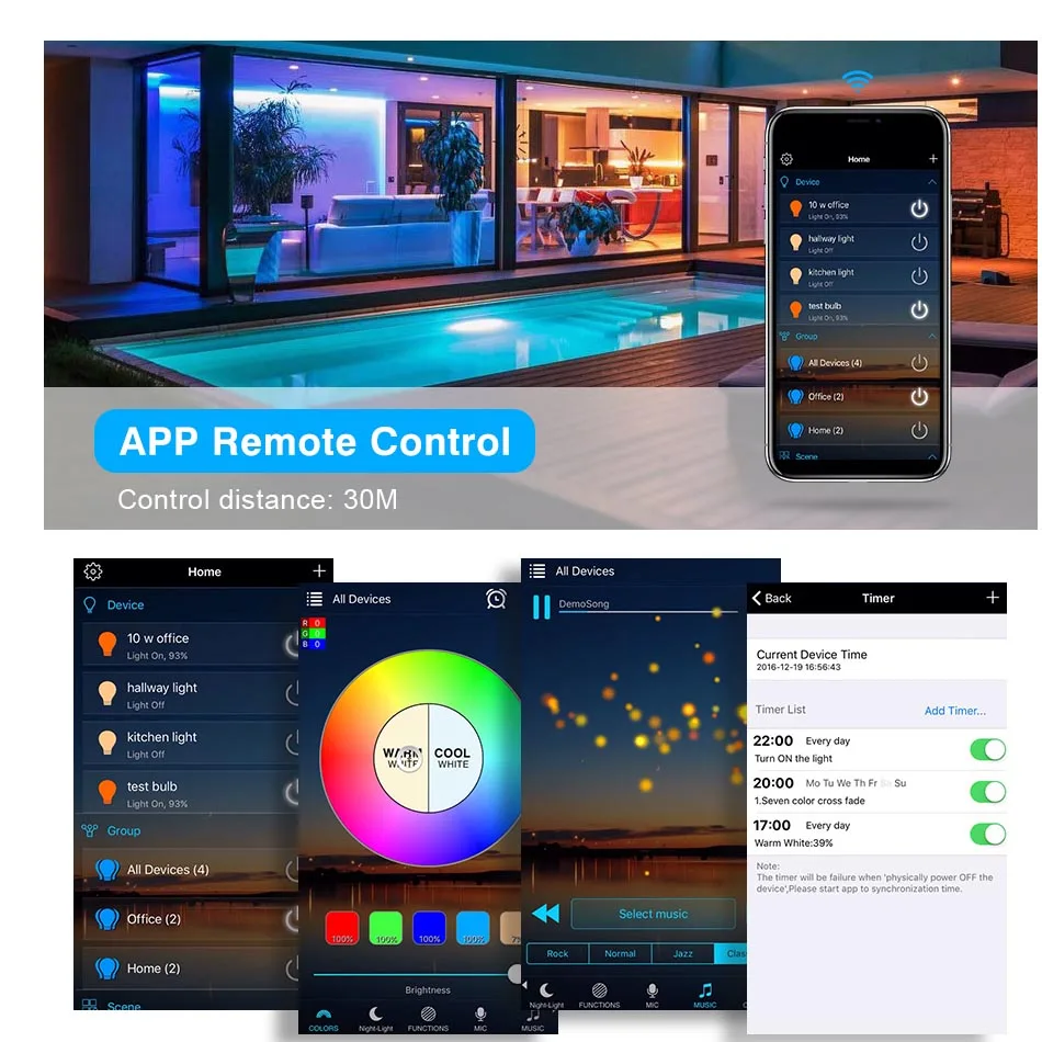 LED light stirp WIFI RGB RGBW Single color Controller Android IOS APP  Magic Home RF Control For RGB RGBW LED strip light Tape