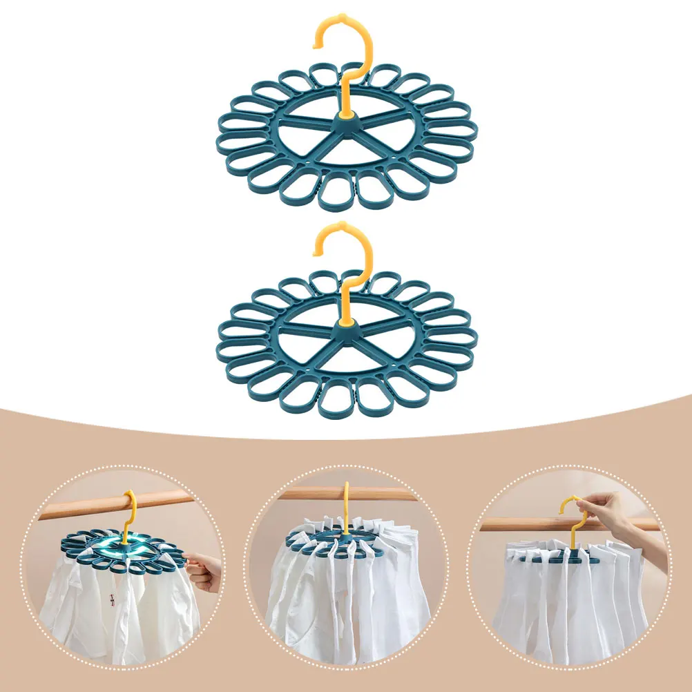 

2Pcs Plastic Sock Drying Rack Rotating Windproof Anti-Slip Hanger for Socks Underwear Laundry Clothes Sock Drying Rack