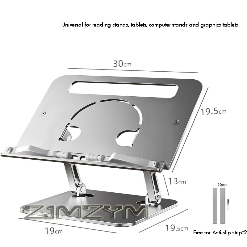 Aluminum Alloy Foldable Lifting Reading Stand with Sturdy Metal Bookshelf  for Reading Books and Documents