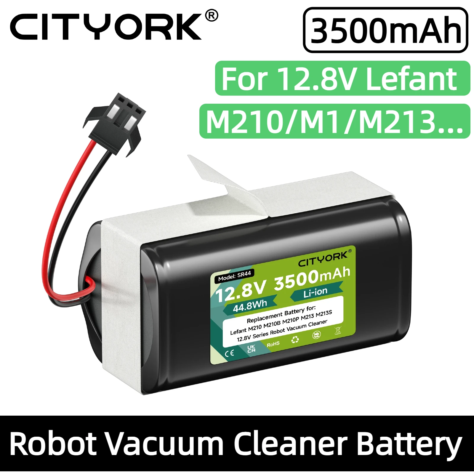 12,8V 3500mAh Ersatzakku für 12,8V Lefant M210 210B 210P M213 M213B M213S M1, OKP Life K2 K1 Serie Roboter-Staubsauger-Akku