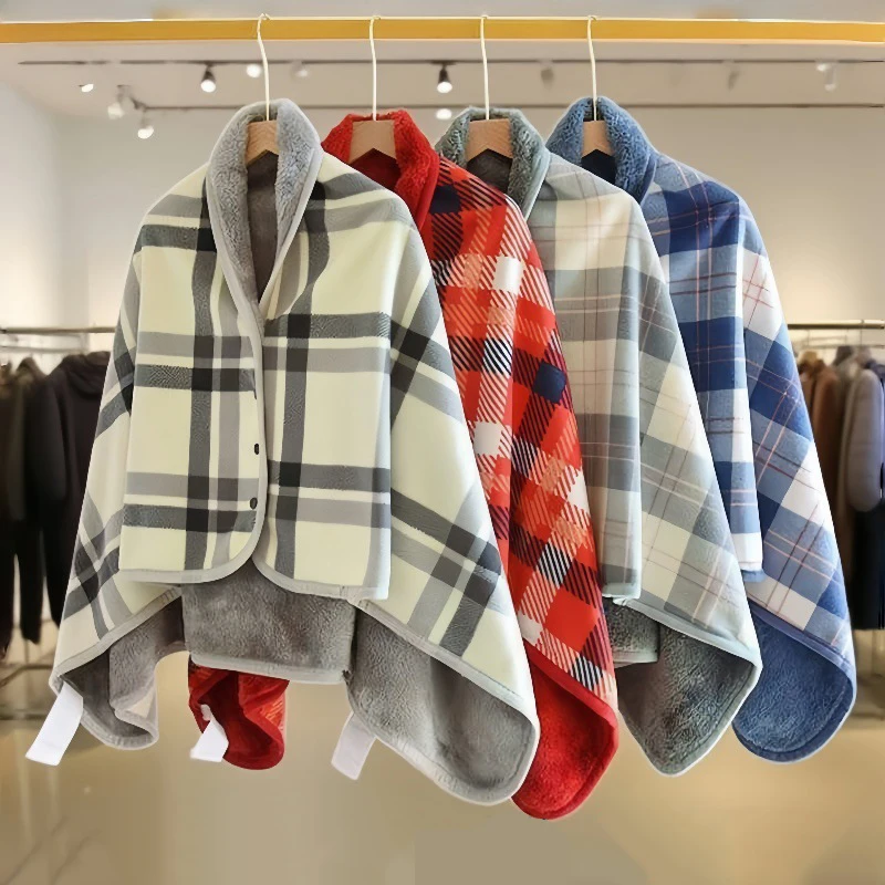 Multiple Use Warm Nap Blanket Air conditioned Room Leg Cover Lazy Office Shawl Flannel Lamb Wool Double-layer Wearable Blanket