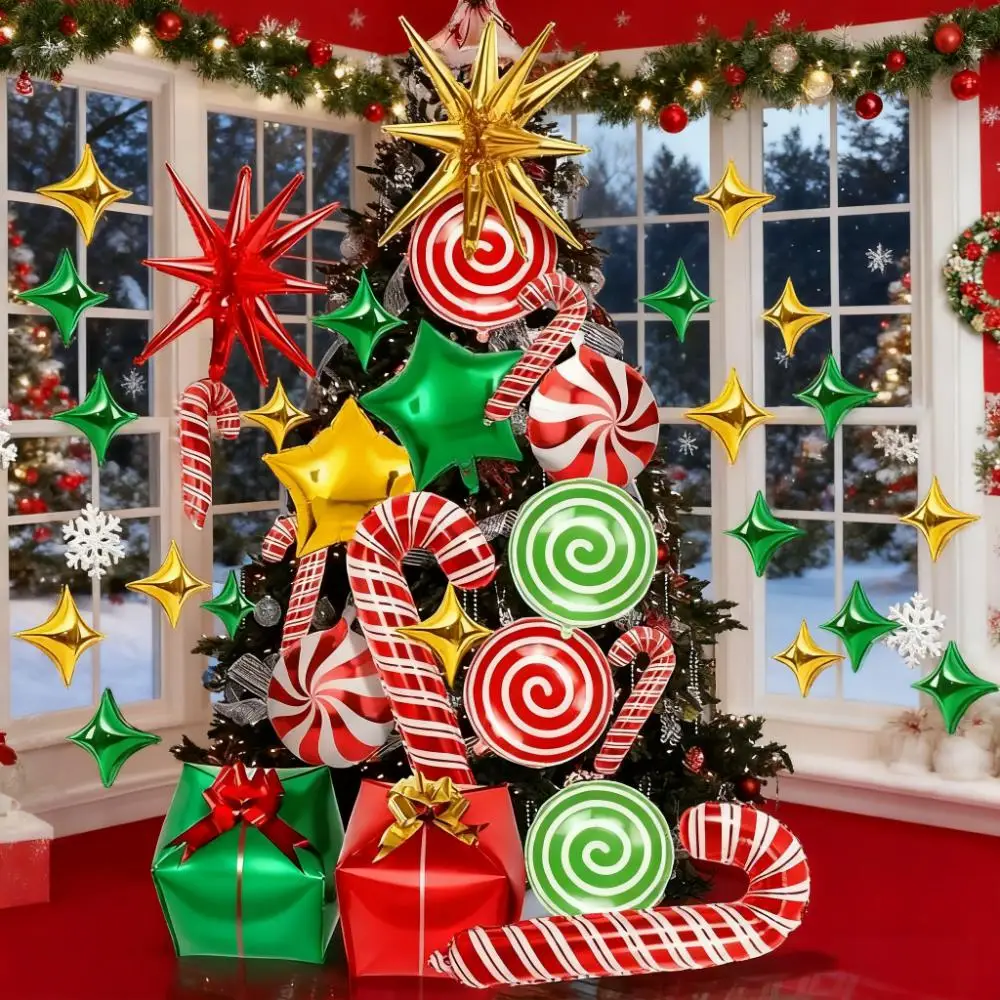 46 stücke Weihnachten Ballon Kette Candy Set Heiligabend Weihnachten Party Szene Dekoration Neue Jahr 2026 Aluminium Folie Ballon Set