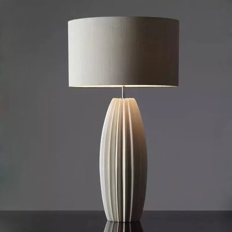 Modern Ceramic Dimming Table Lamp Light Emitting Diode Creative Nordic Fluffy Table Lamp