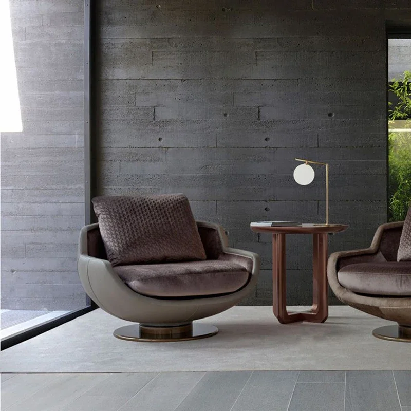 Nordic postmodern light luxury designer metal model room, business negotiation backrest sofa chair