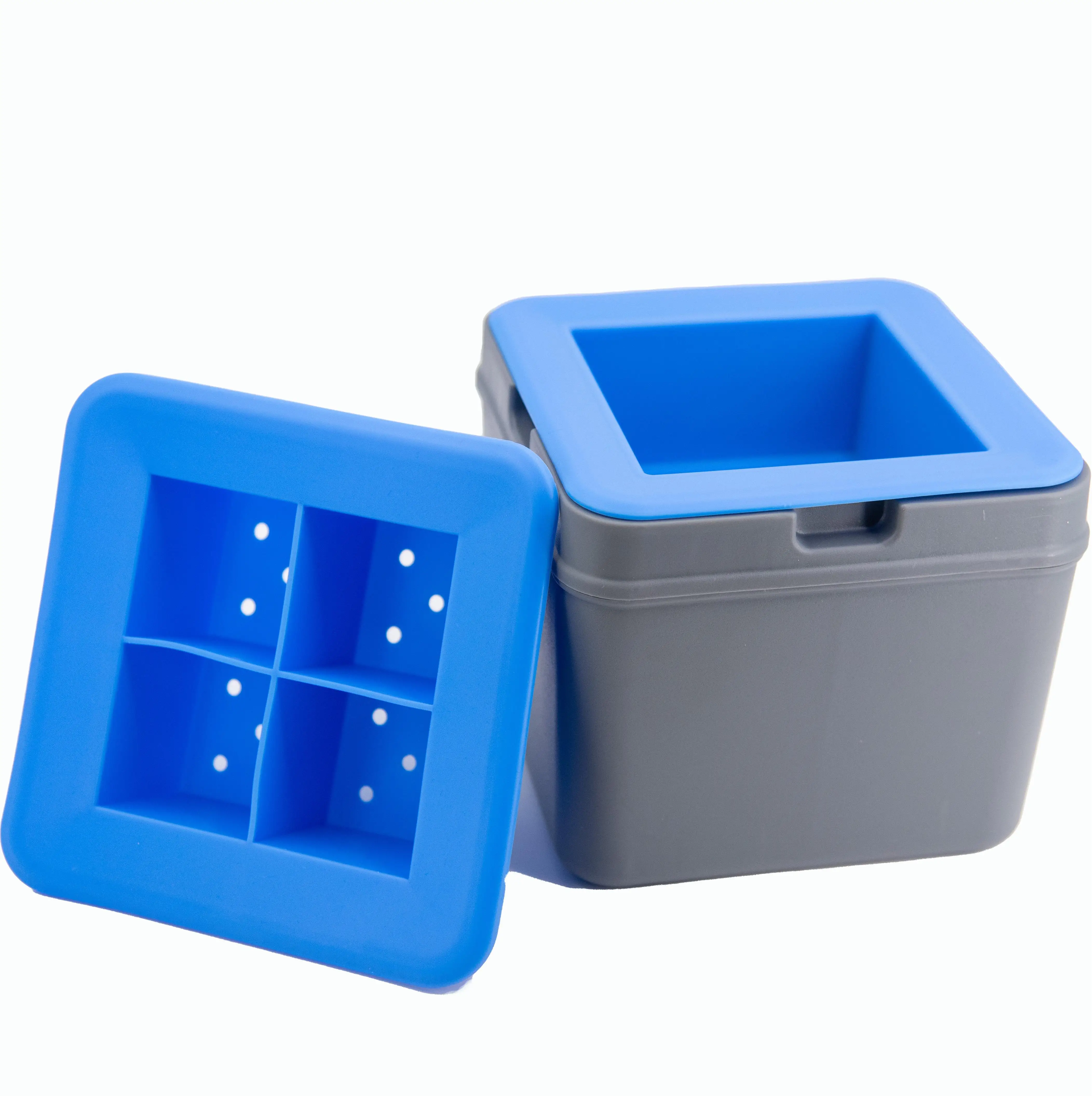 Jell-Cell Store Special Limited Edition, Blue Edition Silicone 4-compartment Square Clear Ice Cube Mould, Limited to 5 Pieces