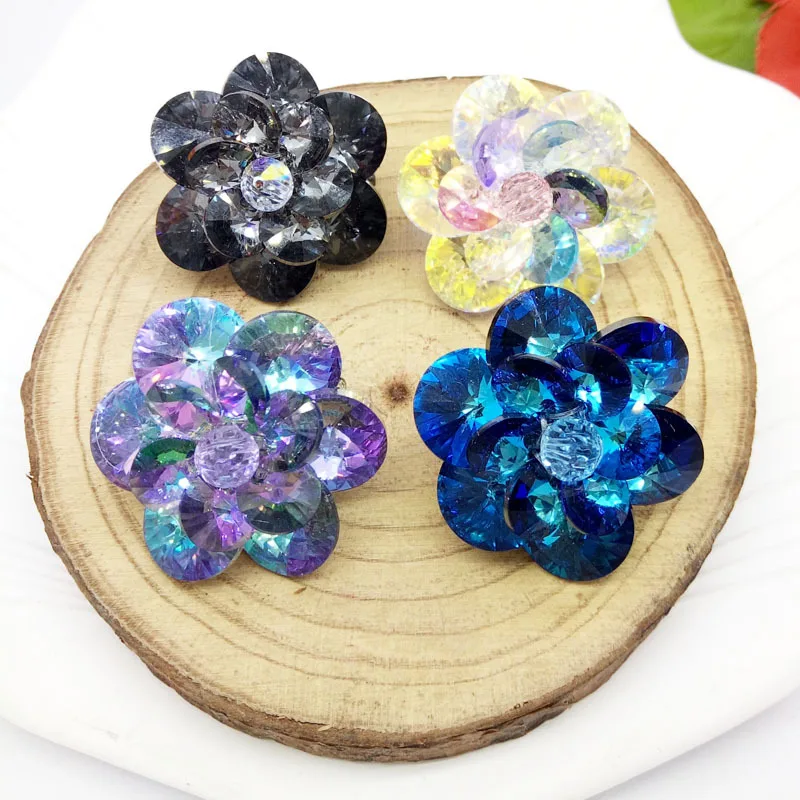 crystal flower brooch all corsage pin anti-leakage buckle