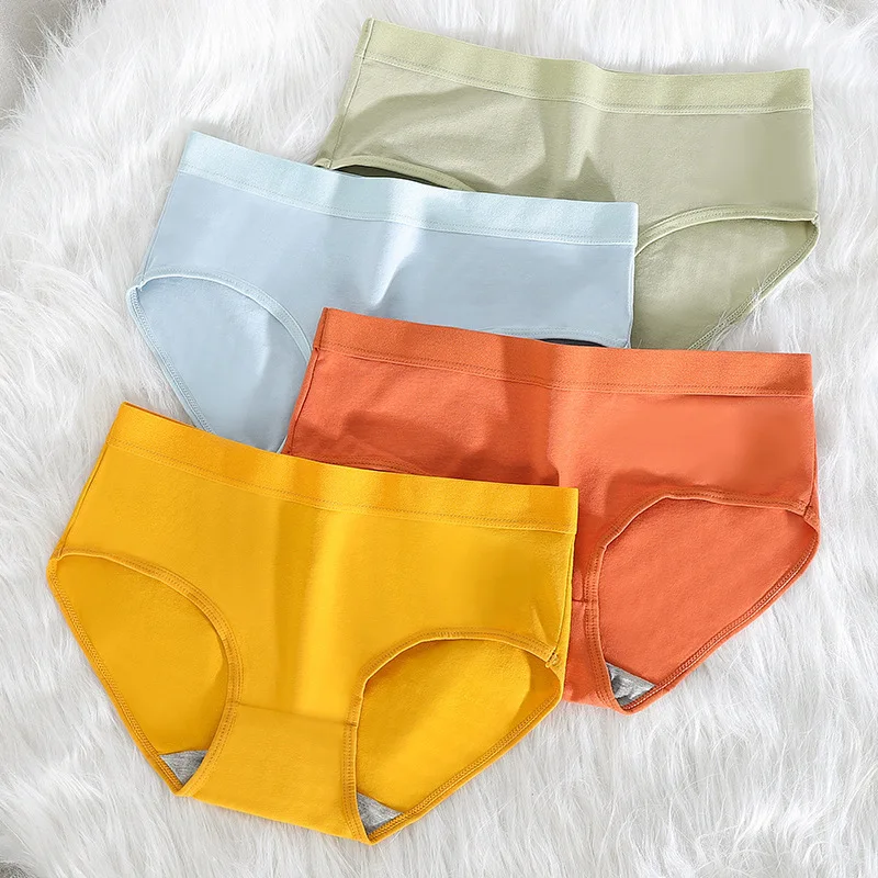 Women Seamless Panties Underwear Woman Mid Rise Briefs Comfortable Lady Intimates Solid Color Lingerie Sexy Underpants