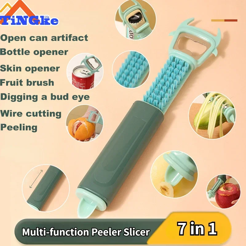 7 In 1 Multi-function Peeler Slicer Double-Head Vegetable Fruit Potato Cucumber Grater Portable Sharp Kitchen Accessories Tool