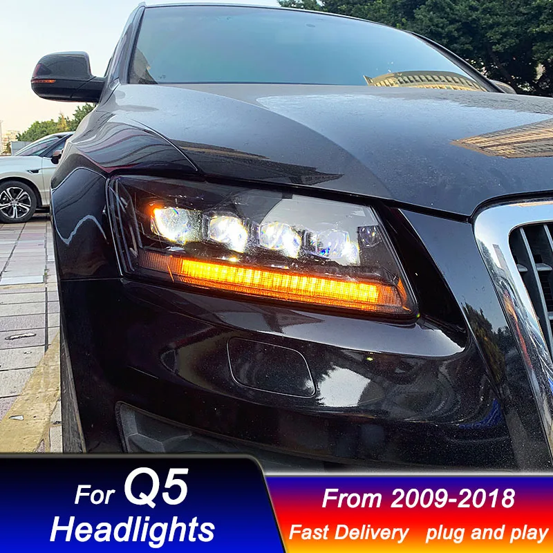 Car LED Headlights for Audi Q5 2009-2018 upgrade new style full LED DRL Dynamic Signal Head Lamp Bi Xenon Beam Headlamp Accembly