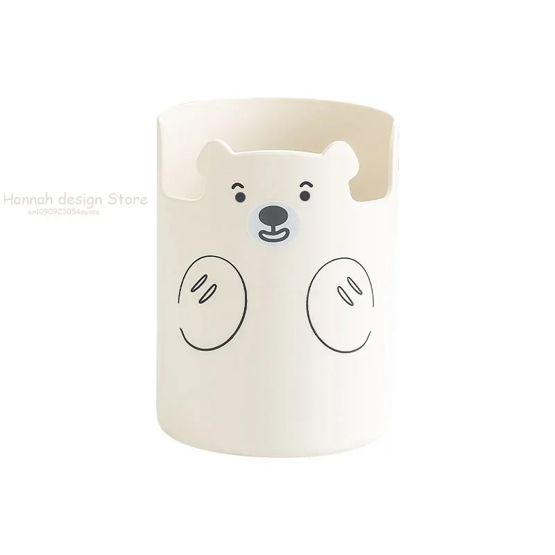 Multifunctional Pen Holder Kawaii Cartoon Bear Makeup Brush Holder Lovely Fashion Phone Holder Student Stationery Pen Organizer