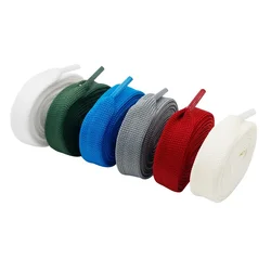 Flat Double Layer Stretch Laces Polyester Knitted Shoelaces White Hoodie Drawstring 1.5cm Width for Casual Shoes Women Sneakers