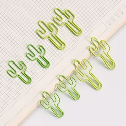 Graffetta a forma di Cactus verde chiaro Cute Planner decorazione graffette segnalibro decorativo Pin Book Marker accessori per ufficio