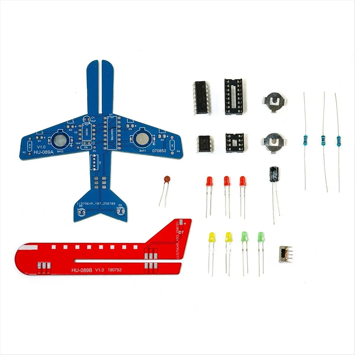 A49T DIY Electronic Kit Small Airplane CD4017 Lamp Welding Practice Electronic Science Assembly Kit Flashing LED PCB