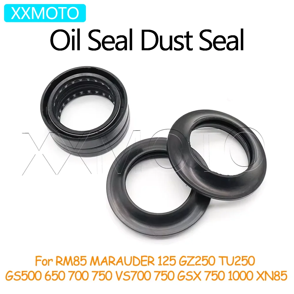 Para Suzuki RM85 MARAUDER 125 GZ250 TU250 GS500 650 700 750 VS700 750 GSX 750 1000 XN85 Retén de aceite y cubierta antipolvo para amortiguador de horquilla delantera