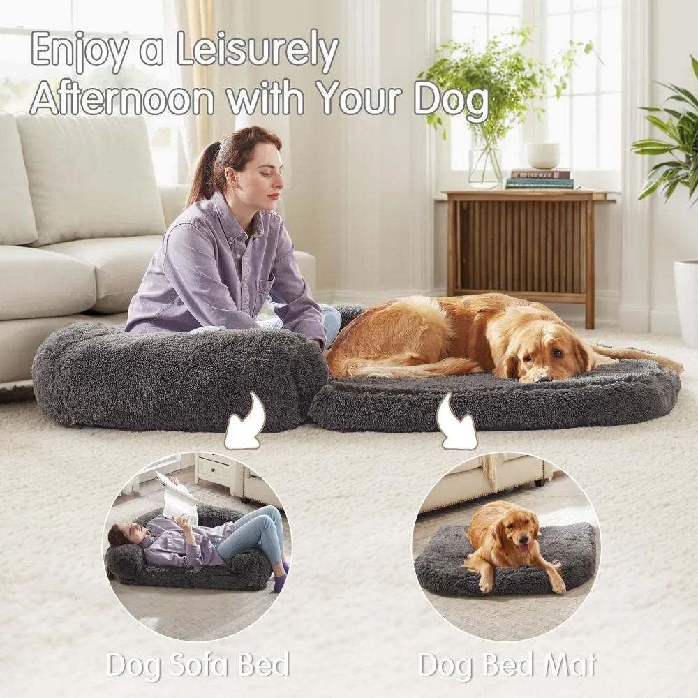 Human Dog Bed, 2025 new style, dog bed, dog kennel Beds for Large ,big dog Foldable Plush Washable Bed for People Doze Off