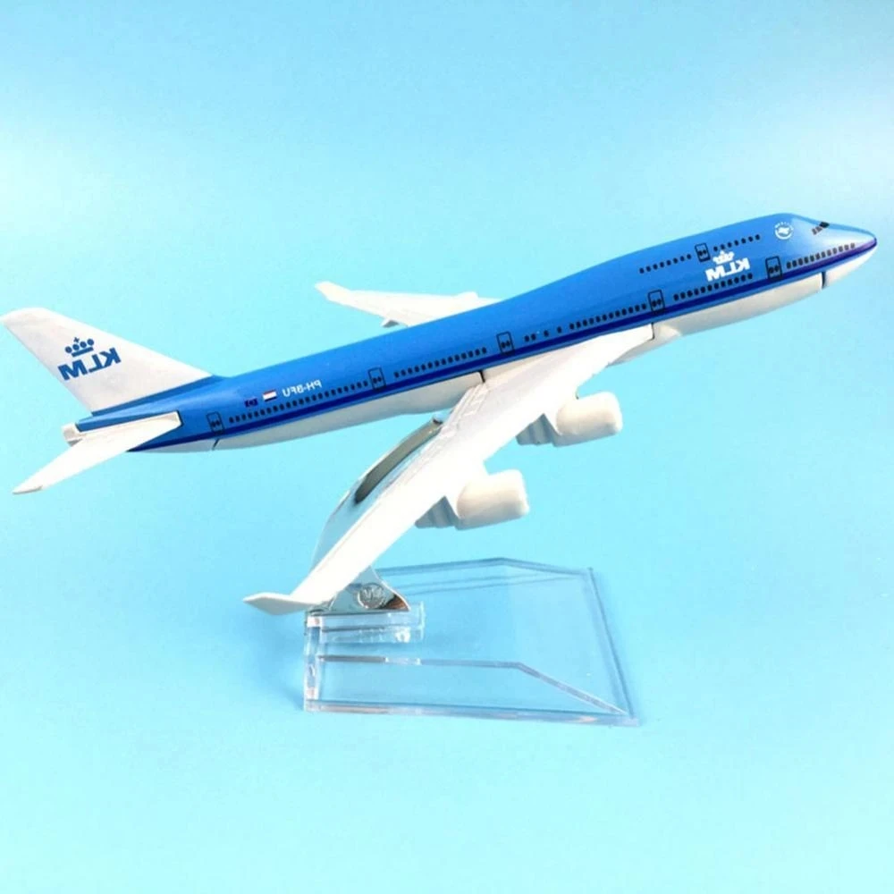 1/400 16cm Diecast Air KLM Plane 747 Aircraft Airplane Model Gift Desktop Accessories Hpme Decor