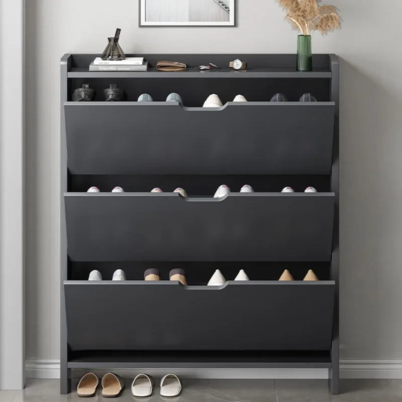 

Luxury Modern Shoe Rack Cabinet Black Designs Indoor Organiser Shoe Cabinet Drawer Storage Scarpiera Salvaspazio Home Furniture