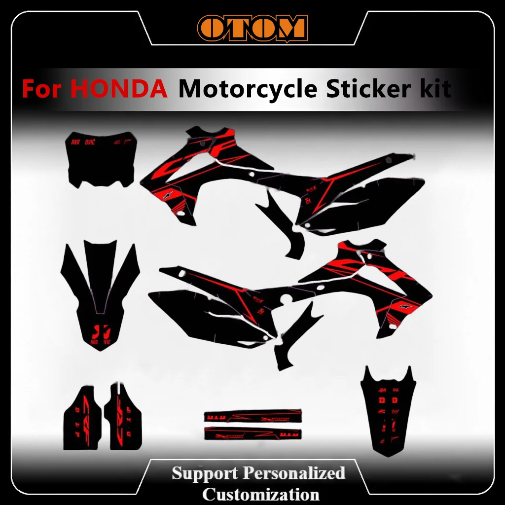

OTOM Customize For HONDA Motorcycle Team Graphics Decals CRF250R 14-17 CRF450R 13-16 Holographic Background Sticker Kit