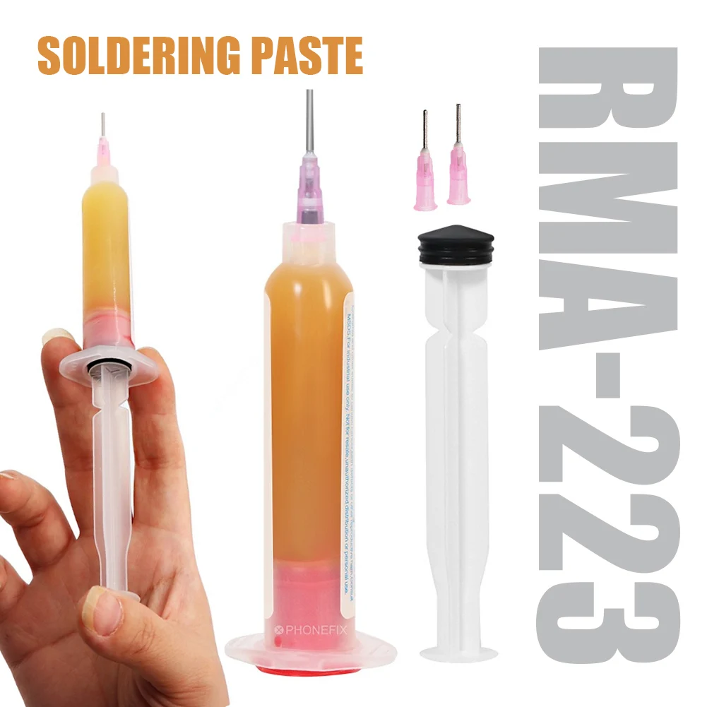 2pcs Flux Solder Grease Low Temperature Lead-free Syringe Solder Paste For Computer Chips Phone LED BGA SMD PGA PCB Repair Tools