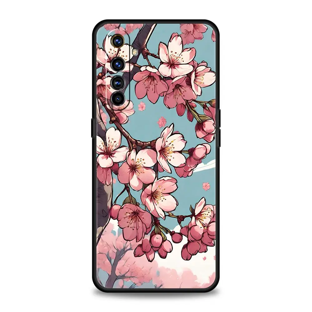 เคสโทรศัพท์สำหรับ Realme 12 11 10 9 8 5ก. 7 6 GT5 GT3 GT2โปรพลัส C21 C11 C25 C35 Realme GT NEO 2 3T 5ลายต้นไม้ดอกซากุระ