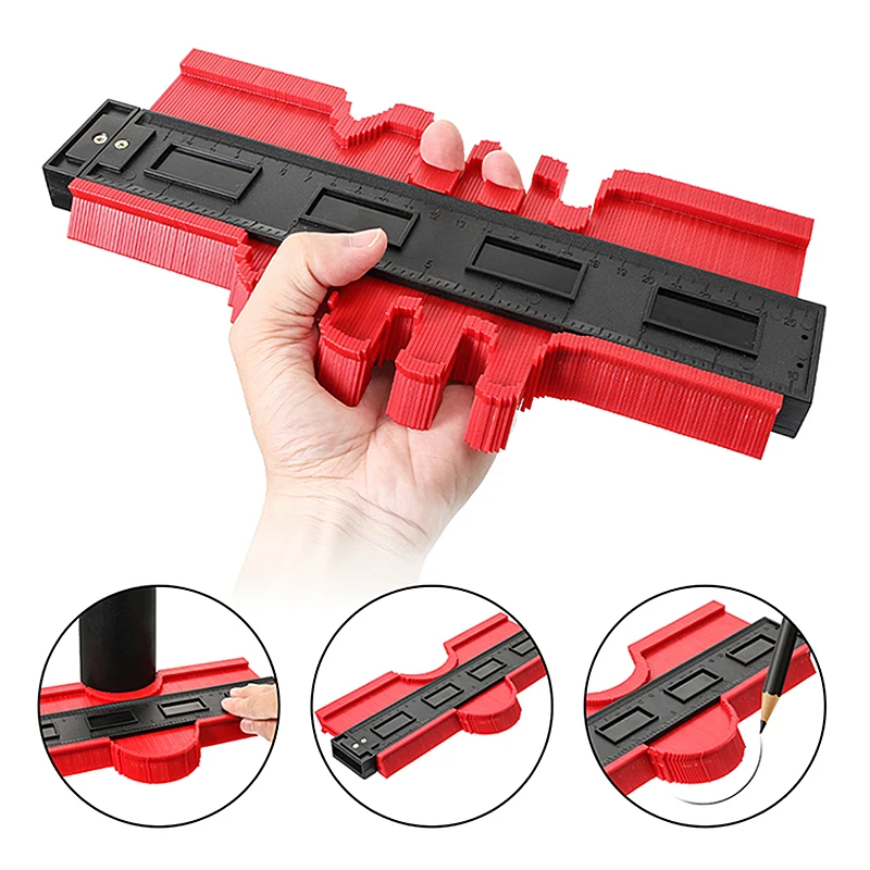 12/14/25cm Precision Contour Gauge Plastic Profile Copy Contour Gauges Standard Woodcut Tiling Tool Profile Measuring Tools