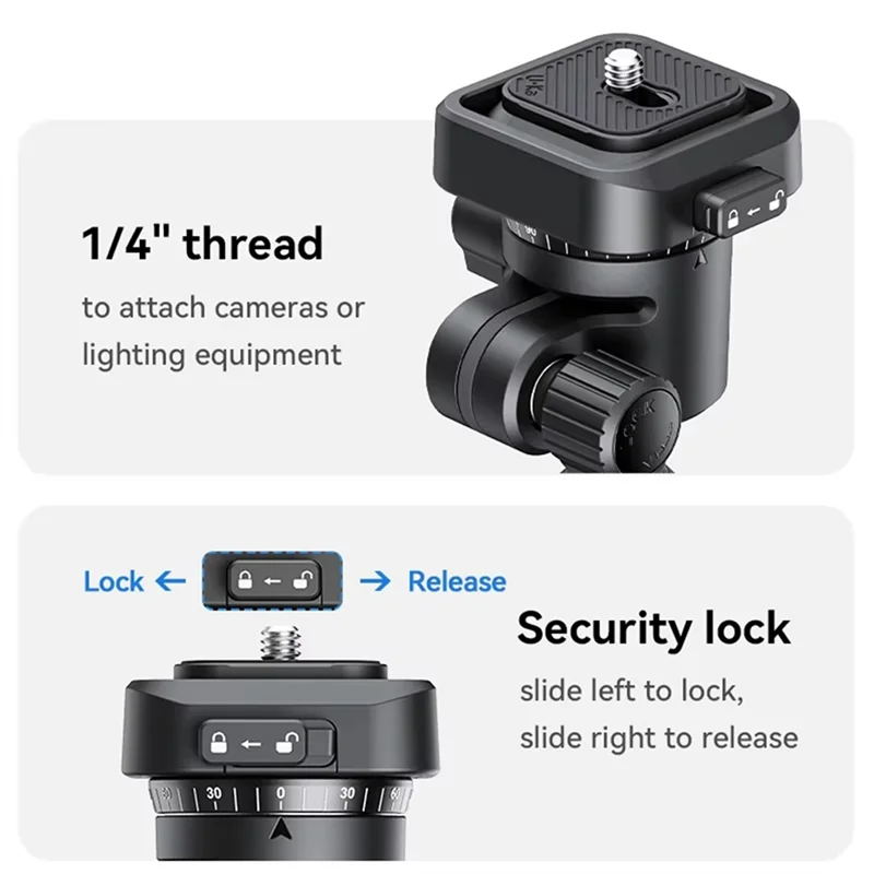 A003 Ulanzi TH02 Uka Cabeza de bola con 360 °   Cámaras Fordslr de conmutación tovertática horizontal de liberación rápida y panorámica