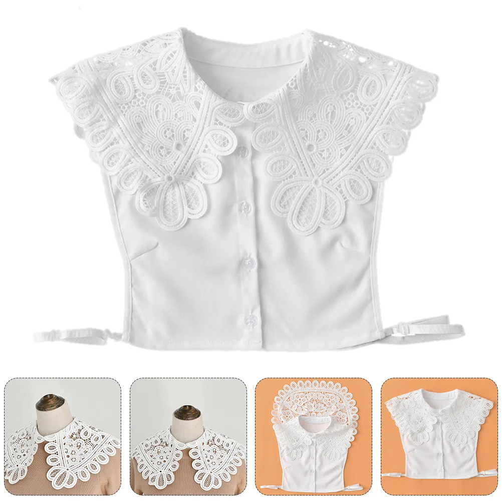

1Pcs Chiffon Fake Collar Lace Shawl Fashion Decorative Shirt Collar Clothing Accessory Lightweight Comfortable Breathable