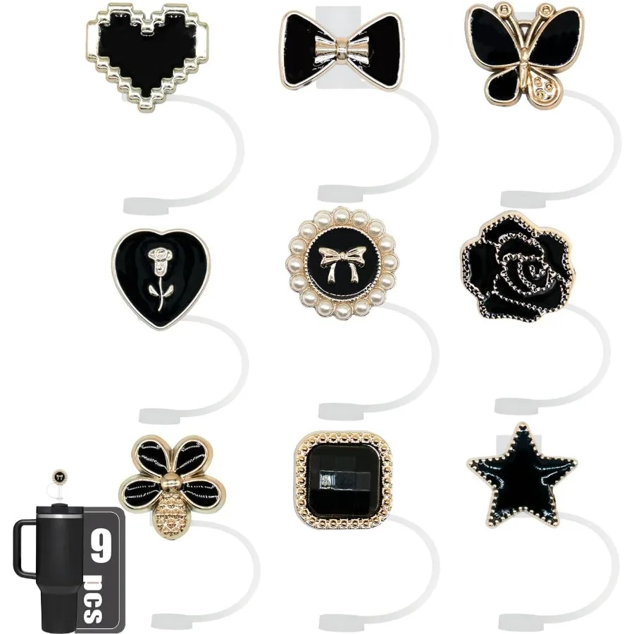 

Соломенный колпачок для Кубка Стэнли. Черный соломенный топпер с бабочкой, совместимый с стаканом емкостью 3040 унций с ручкой. Соломенный топпер 8 мм.