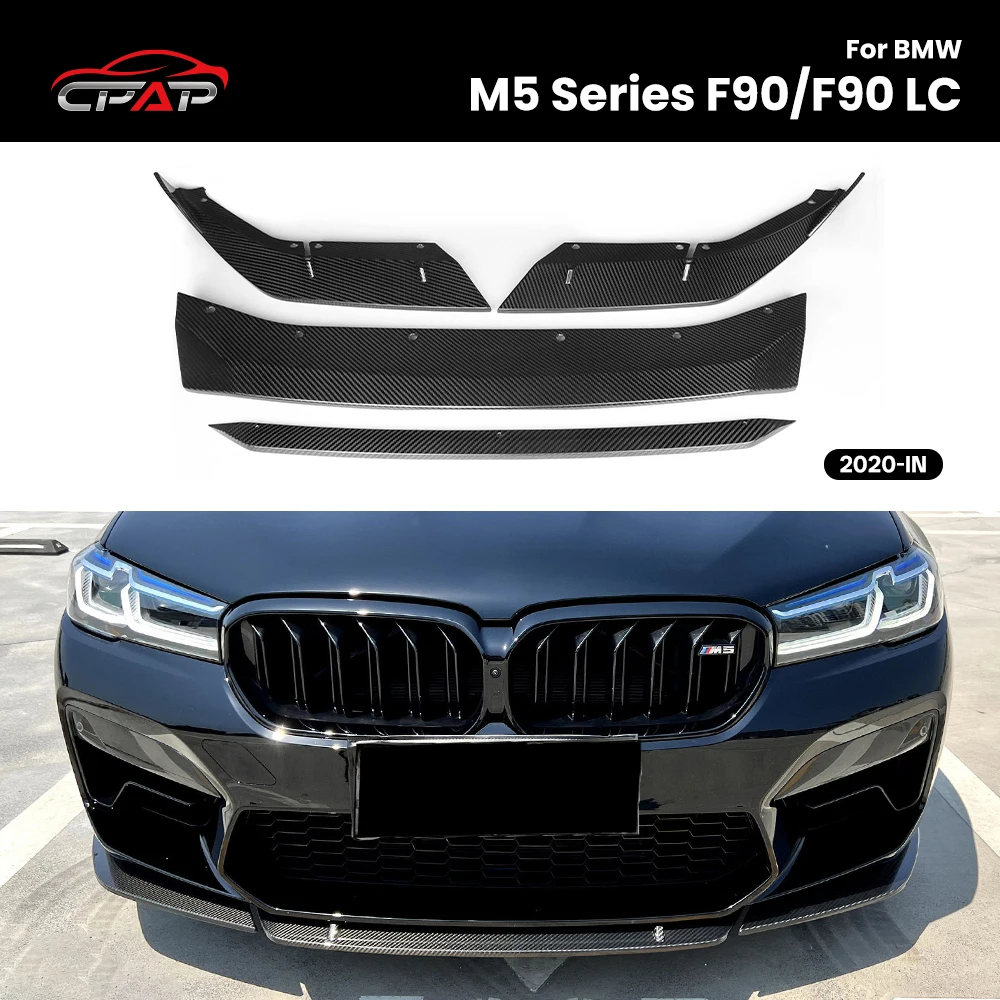 

Real Dry Carbon Fiber Front Bumper Diffuser Lip Splitter For BMW M5 Series F90 LCI MT Style 2020-IN 4Pcs/Set