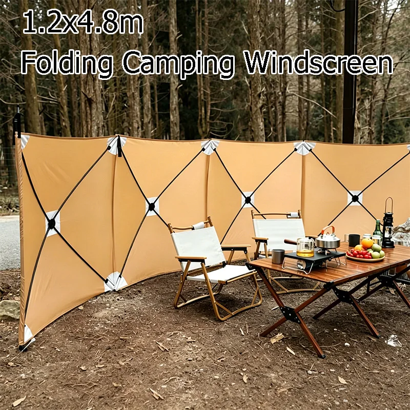 

DANCHEL Camping Windscreen-Folding Windshiled Large Sunshade Shelter Waterproof Windproof Pop Up Tent for Camping, Stove, Picnic