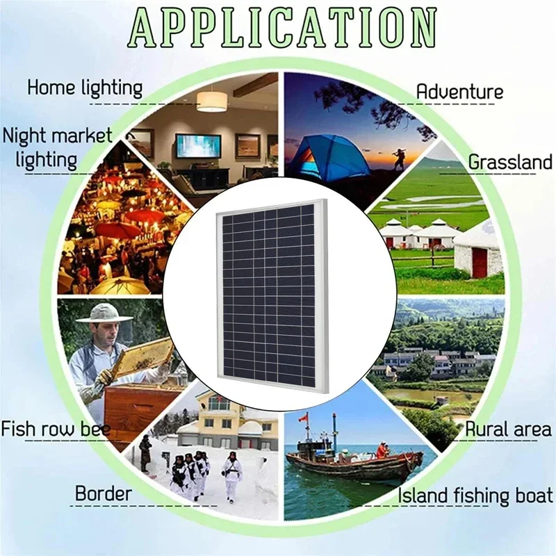 300W Solar Panel Kit Complete 12V Polycrystalline Power Charge Portable Outdoor Rechargeable Solar Cell Solar Generator for Home