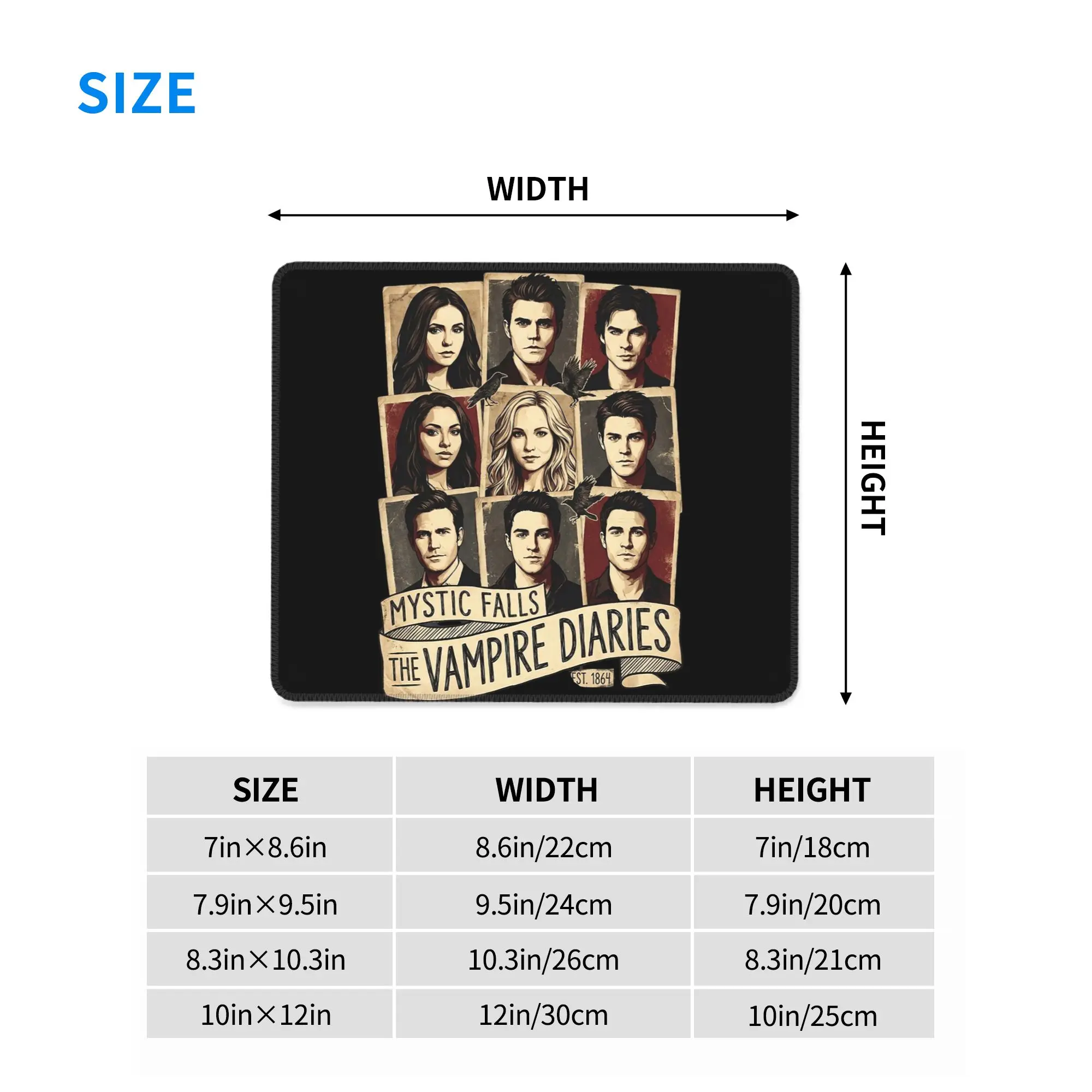 The Vampire Diaries Damon Salvatore TV Series Mouse Pad Computer Keyboard Mouse Mat PC Laptop Desk Mat Accessories Table Mats