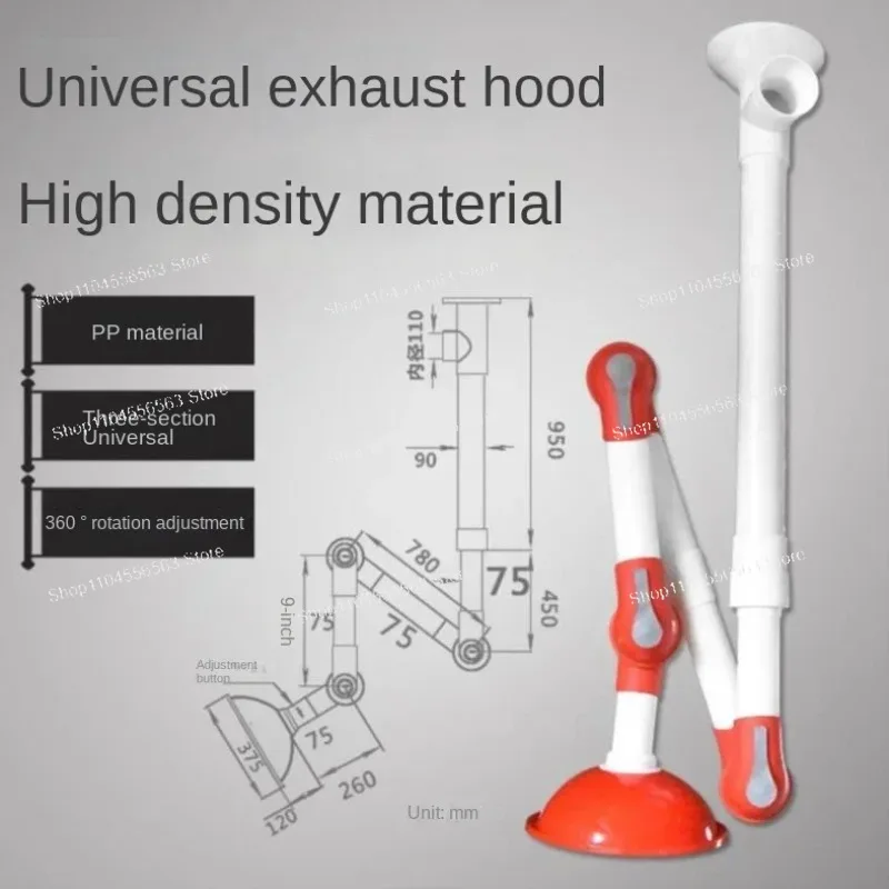 Universal Laboratory Fume Extractor Arm 360° Rotating Exhaust Hood with Copper Valve for Smoke Tube Collector