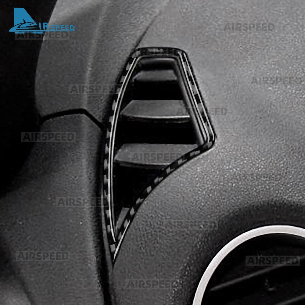 Real Soft Carbon Fiber Trim Sticker For Mercedes Benz SLK R171 2004 2005 2006 2007 2008 2009 2010 Air vent On Sides of Dashboard view 3