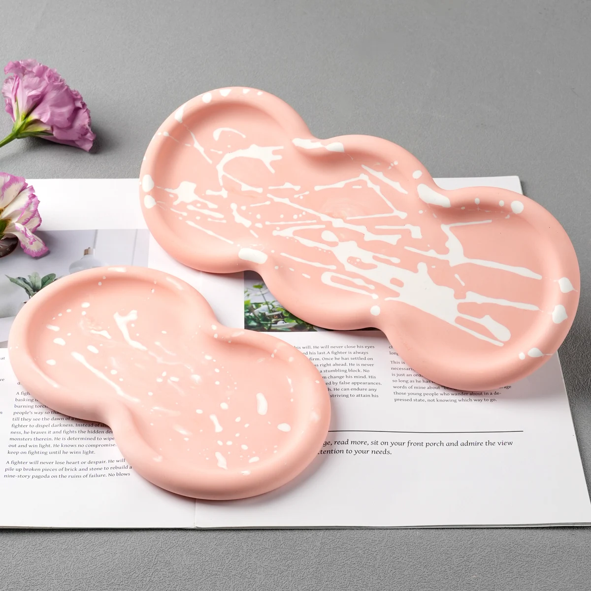 DIY Round Storage Tray Silicone Mold Handmade Plaster Coaster Craft Molds Concrete Resin Jewelry Display Plate Making Home Decor