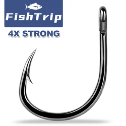 FishTrip Heavy Saltwater Hook HOODLUM Live Bait Hook Medium & Large for Yellowtail, Kingfish, Tuna, Marlin, Cobia or Sailfish