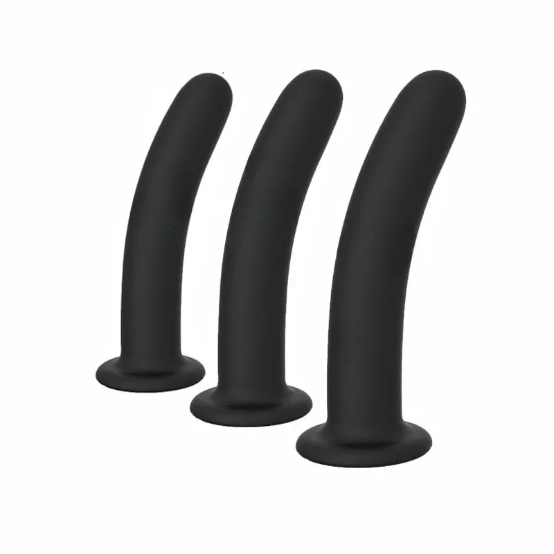 Anal Butt Plug 3 Sizes Anal Plugs Training Simple Dildos with Strong Suction Cup Anal Sex Toys for Beginners to Advanced Users