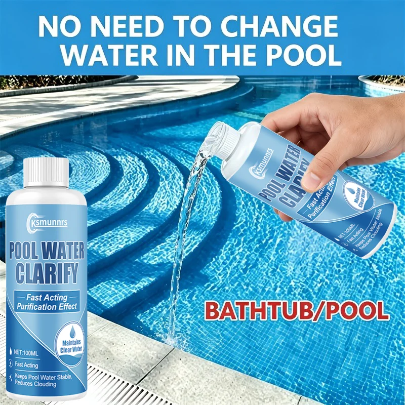Pool Clarifier for All Types of Swimming Pools Hot Tubs Private Spas Cloudy Water Quality Improvement for Clearer Swim