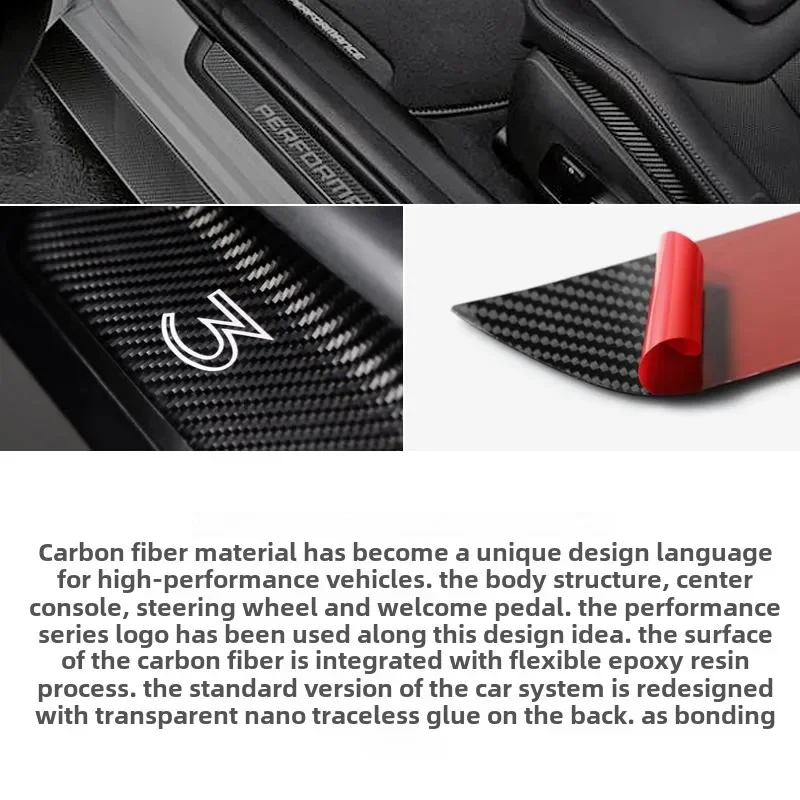 Applicabile alla versione Tesla Huanxin modello 3 striscia di protezione soglia modificata interna speciale del pedale di benvenuto in fibra di carbonio