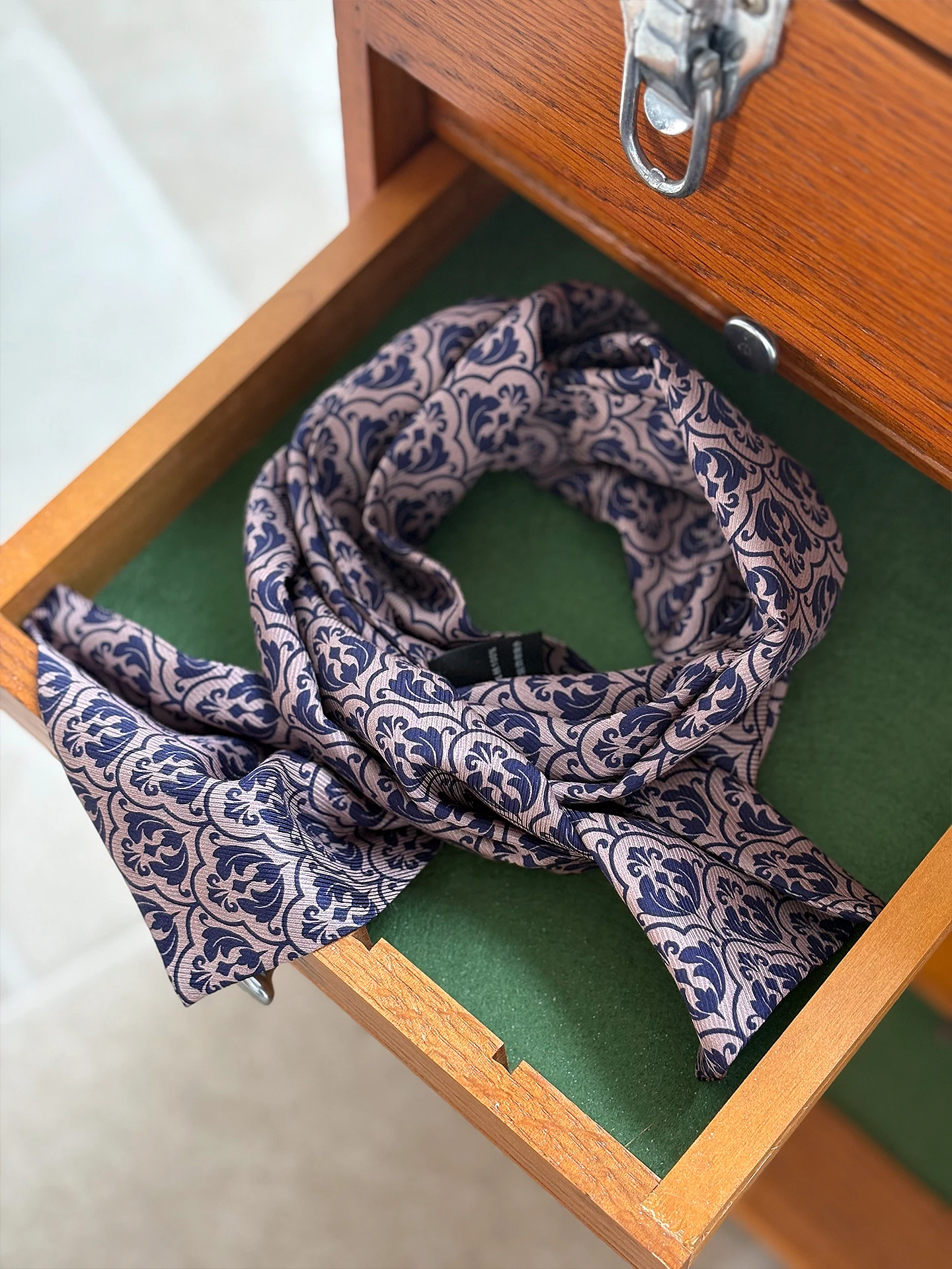 silk-scarf-soft-steel-wire-shaping-vintage-curls-print-bean-sand-pink-tibetan-blue-drifting-ribbon-floral-pattern-women's-scarf