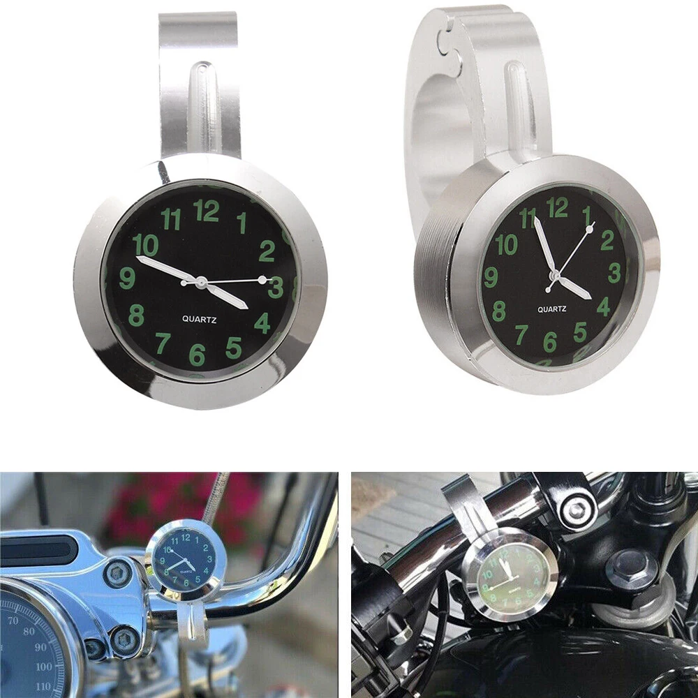 

Chrome Handlebar Mounts Clamp Bicycle Motorbike Motorcycle Clock Watch For Harley Davidson XL Sportster 1200 Custom Cruiser