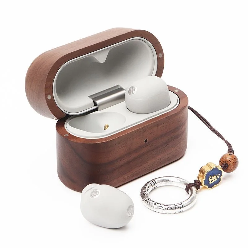 

Solid Wood Headphone Protective Cover for Sony WF-1000XM6 Bluetooth Headset Walnut Headphone Shell Nice Luxury Hard Case Sleeve